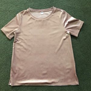 Blush pink velvet top